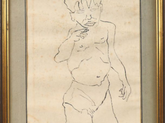 Vente aux enchères Fernand ROUX. "EL desgraciado". Dessin signé en bas à gauche et daté 1