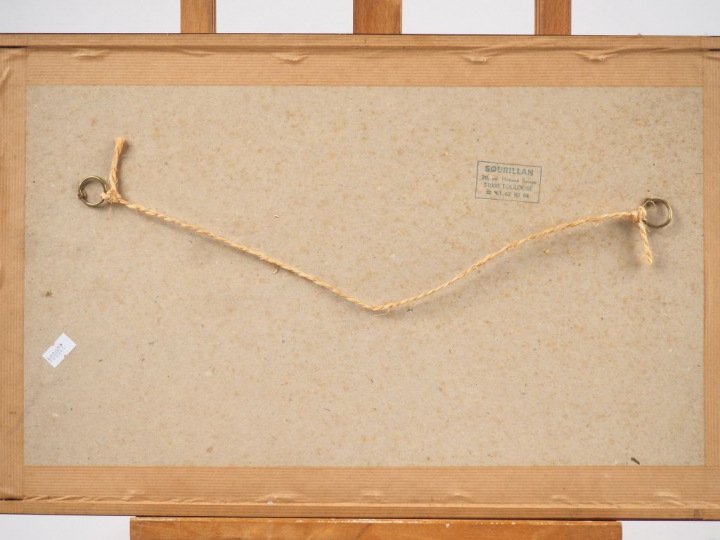 Fernand ROUX. "Barques sur la plage". Aquarelle, signée en bas à droit