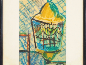 Vente aux enchères Fernand ROUX. "Composition". Dessin, signé en haut à gauche. Dim. (à v