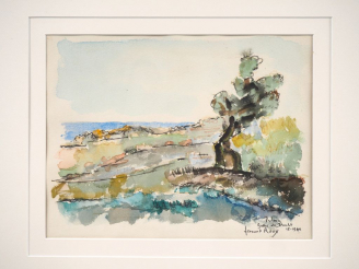 Vente aux enchères Fernand ROUX. "Palma". Aquarelle, signée en bas à droite et datée 1966