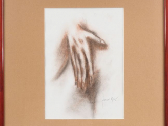 Vente aux enchères Fernand ROUX. "La main nue". Dessin signé en bas à droite, titré au do