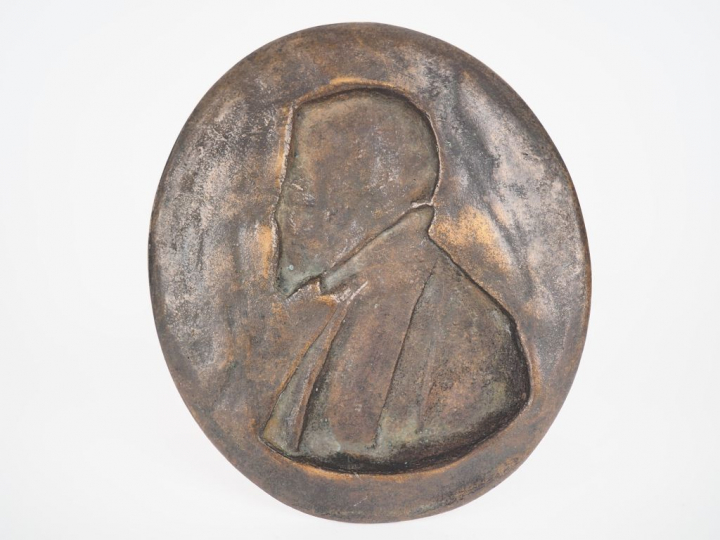 Médaillon XIXème en bronze à patine brune à l'effigie de Philippe II d