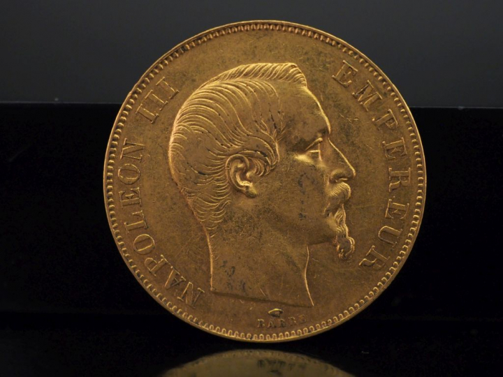 Une pièce de 50 Francs or, 1857-A.   