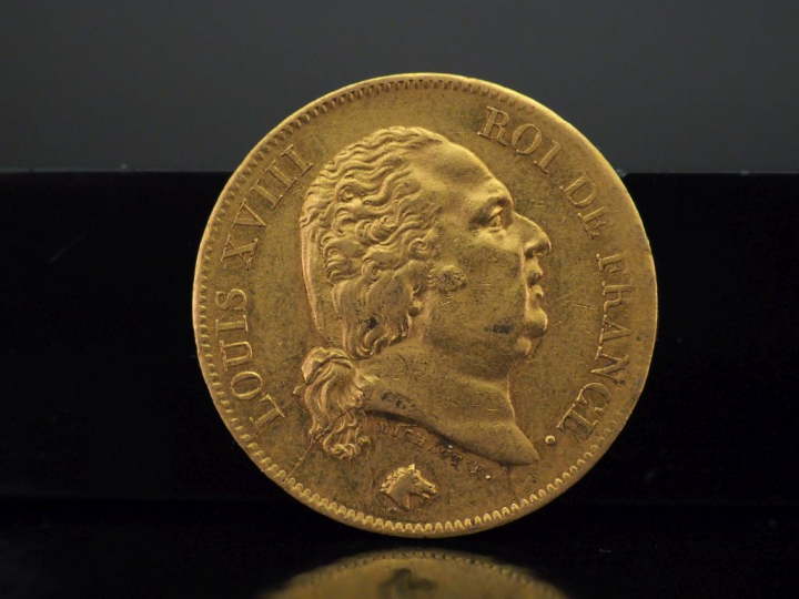 Une pièce de 40 Francs or, 1818-W.   