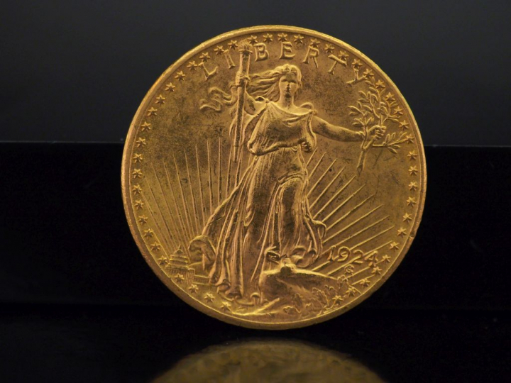 Une pièce de 20 Dollars or, 1924.   