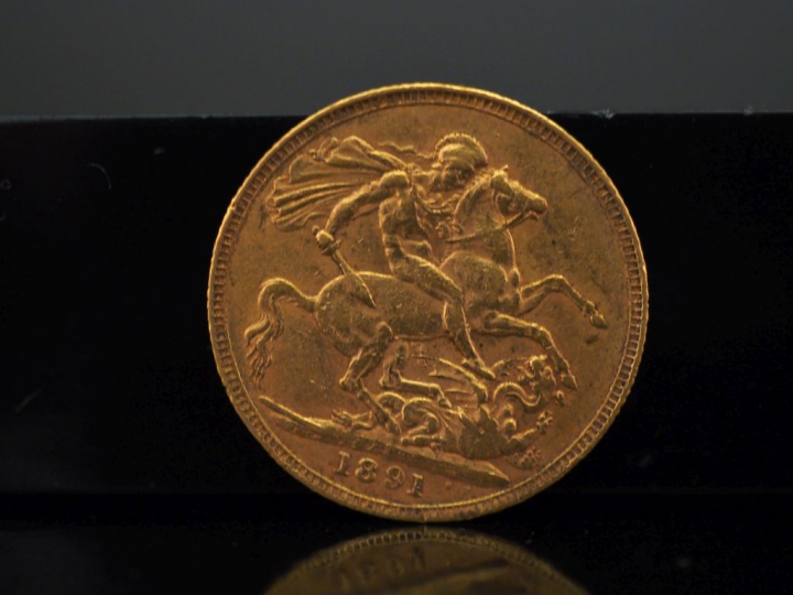 Un Souverain or, Victoria, 1891.   