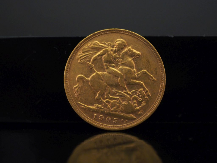 Un Souverain or, Edouard VII, 1905.   