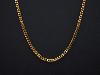 Vente aux enchères Chaine en or jaune, maille gourmette.  Long. 49,5 cm Poids. 11,77 g   