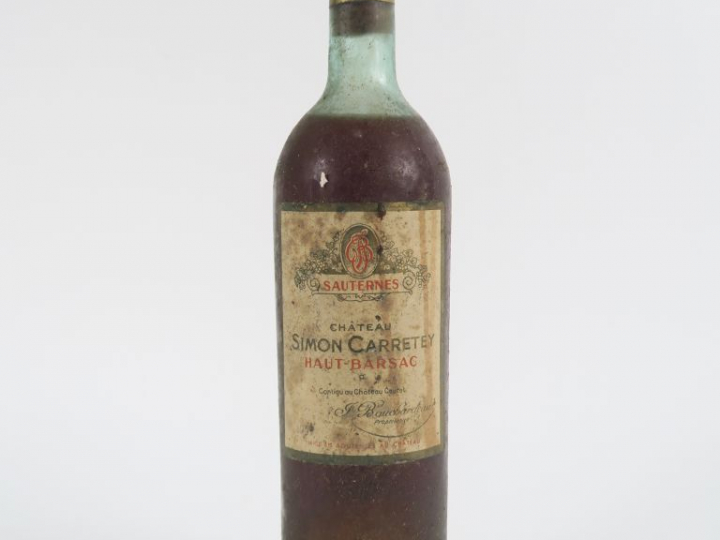 1 BOUTEILLE CHÂTEAU SIMON CARRETEY HAUT BARSAC - 1947 - HEP/BS