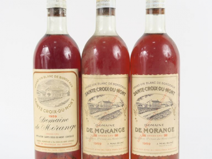 3 BOUTEILLES DOMAINE DE MORANGE STE CROIX DU MONT - 1959 - 2 BG/1 LB