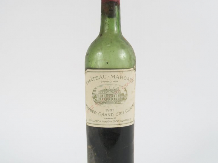 1 BOUTEILLE CHÂTEAU MARGAUX 1er GCC MARGAUX - 1937 - VIDANGE/CAPS TRES