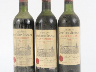 Vente aux enchères 3 BOUTEILLES CHÂTEAU GRAND CORBIN DESPAGNE ST EMILION - 1955 - 1 HEP/1