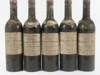 Vente aux enchères 5 BOUTEILLES CHÂTEAU DUHART MILON GCC PAUILLAC - 1961 - 1 MEP-BEP/4 BE