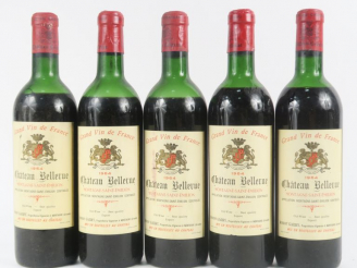 Vente aux enchères 5 BOUTEILLES CHÂTEAU BELLEVUE MONTAGNE ST EMILION - 1964 - 2 MEP/1 MEP