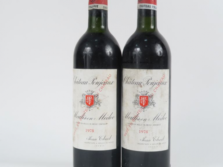 2 BOUTEILLES CHÂTEAU POUJEAUX MOULIS - 1978 - LB