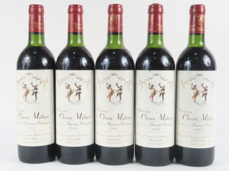 Vente aux enchères 5 BOUTEILLES CHÂTEAU CLERC MILON CC PAUILLAC - 1983 - 4 LB/1 LB-HEP