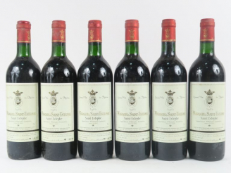 Vente aux enchères 6 BOUTEILLES MARQUIS DE ST ESTEPHE - 1985 - BG