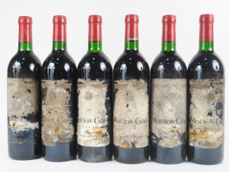 Vente aux enchères 6 BOUTEILLES MOUTON CADET BORDEAUX - 1987 - BG/EA