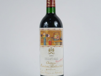 Vente aux enchères 1 BOUTEILLE CHÂTEAU MOUTON ROTHSCHILD 1er GCC PAUILLAC - 1991 - BG