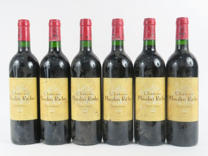 6 BOUTEILLES CHÂTEAU MOULIN RICHE ST JULIEN - 1998 - EF