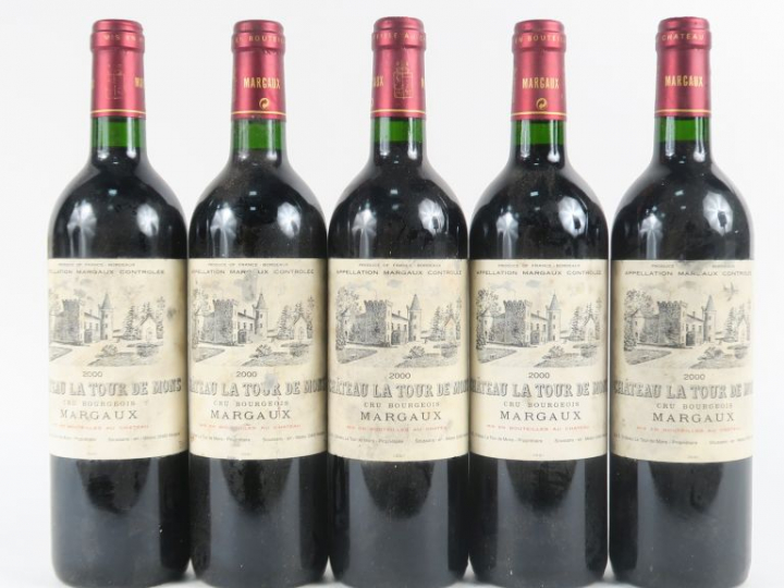5 BOUTEILLES CHÂTEAU LA TOUR DE MONS CB MARGAUX - 2000 - ELA