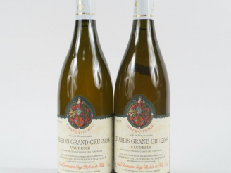 Vente aux enchères 2 BOUTEILLES CHABLIS GC 'VAUDESIR' TASTEVINAGE GUY ROBIN   FILS - 2008
