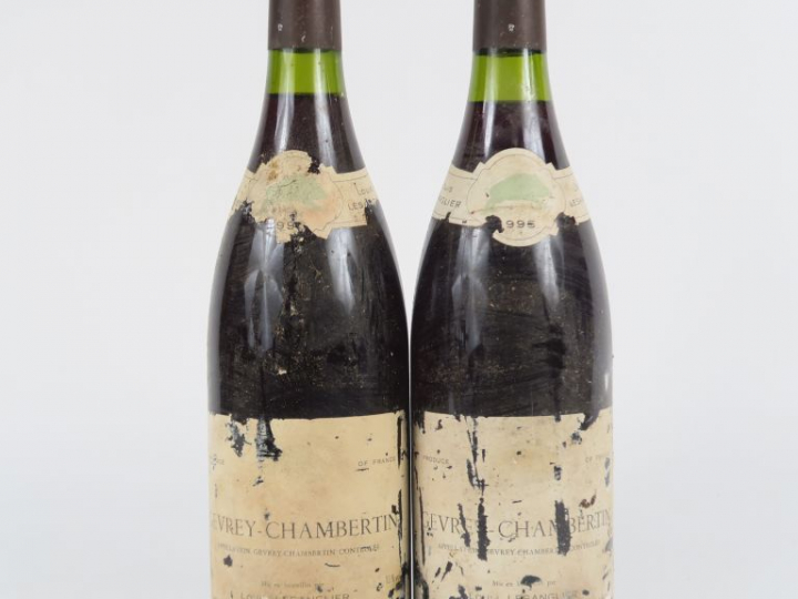 2 BOUTEILLES GEVREY CHAMBERTIN LOUIS LESANGLIER - 1995 - EA