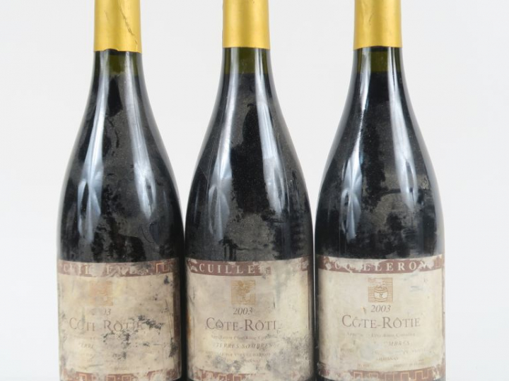 3 BOUTEILLES CÔTE ROTIE 'TERRES SOMBRES' CUILLERON - 2003 - EA