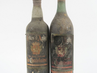 Vente aux enchères 2 VIEILLES BOUTEILLES VINS DOUX NATURELS LA CHATELAINE CÔTES D'AGLY - 
