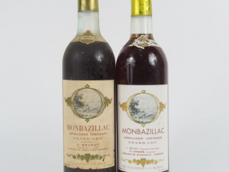Vente aux enchères 2 BOUTEILLES MONBAZILLAC GC V. BRUNET - 1955 - 1 LB/1 BG