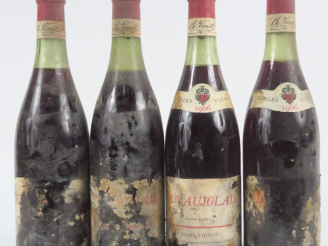 Vente aux enchères 4 BOUTEILLES BEAUJOLAIS CHARLES VIENOT - 1966 - 2 PRÉSUMÉES/ETA/3 SE