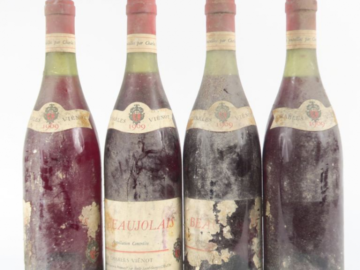 4 BOUTEILLES BEAUJOLAIS CHARLES VIENOT - 1969 - ETA/2 SE