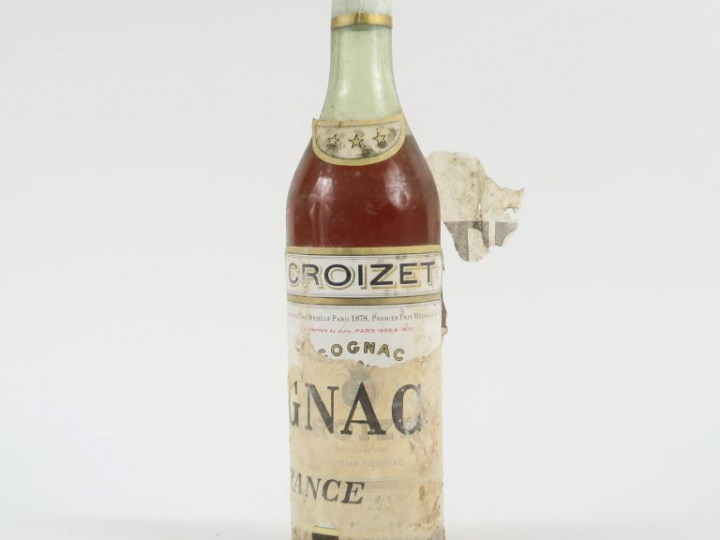 1 VIEILLE BOUTEILLE COGNAC CROIZET - CAPS ETAIN
