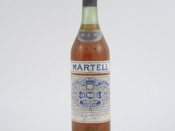1 VIEILLE BOUTEILLE COGNAC MARTELL *** - BS - CAPS ETAIN