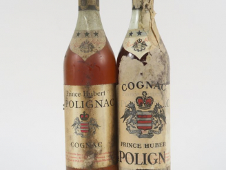 Vente aux enchères 2 VIEILLES BOUTEILLES COGNAC PRINCE HUBERT DE POLIGNAC - BS