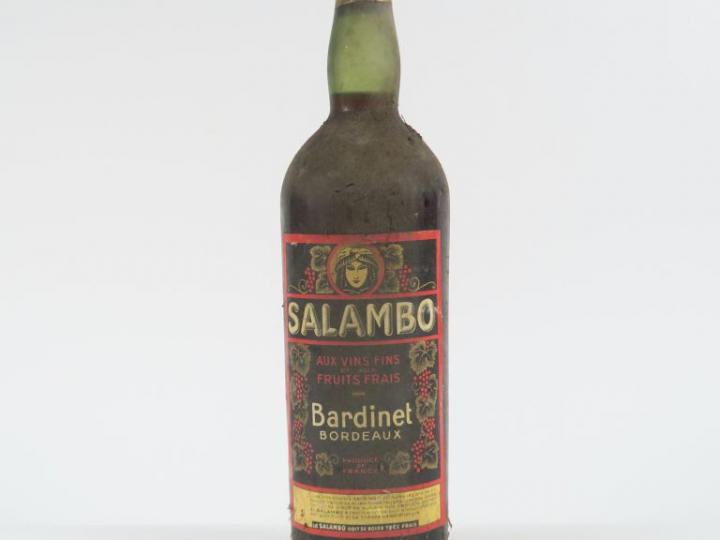 1 VIEILLE BOUTEILLE SALAMBO BARDINET - BS- CAPS ÉTAIN