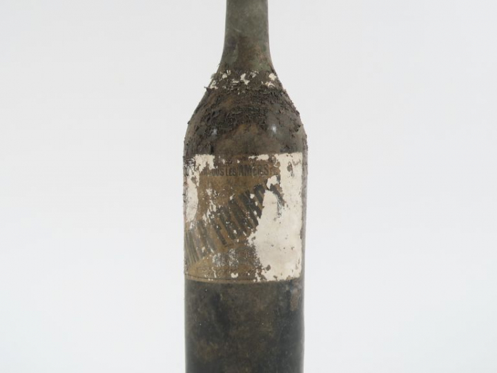 1 VIEILLE BOUTEILLE AMER FRANCA - BS/EA - CAPS ÉTAIN