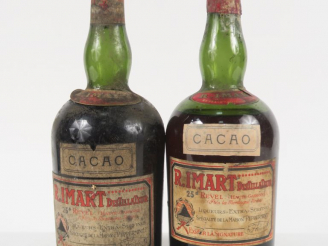 Vente aux enchères 2 VIEILLES BOUTEILLES CACAO R. IMART - CAPS ÉTAIN