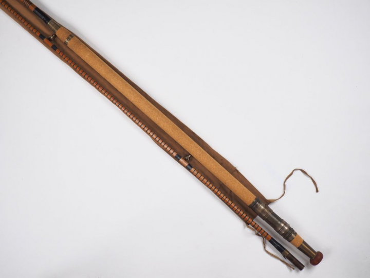 Canne anglaise à lancer lourd en bambou refendu, anneaux en agate.( 3,