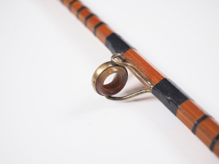 Canne anglaise à lancer lourd en bambou refendu, anneaux en agate.( 3,