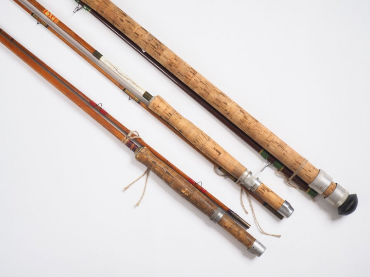 Lot de cannes à pêche :  - PEZON ET MICHEL. Canne à lancer saumon en c