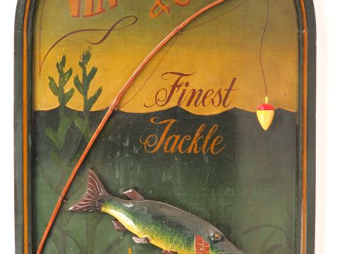 3 panneaux en bois sculpté Roydon Fishing club