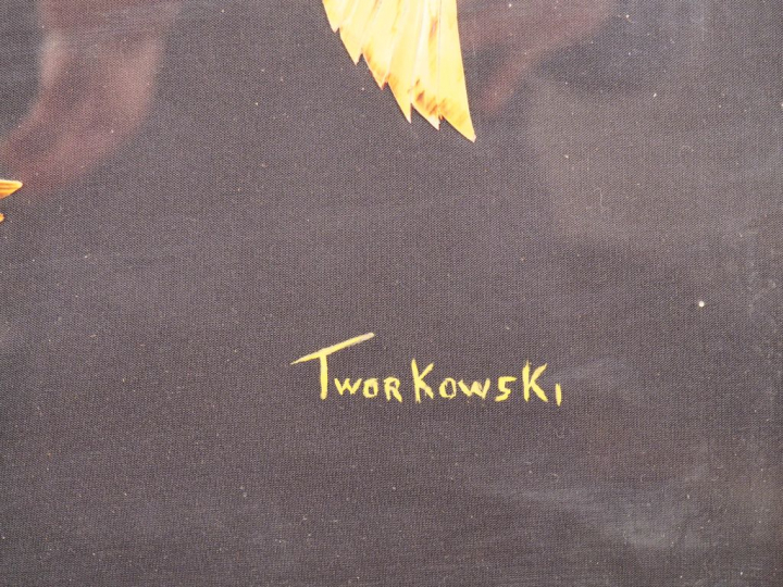 TWORKOWSKI. Lot de 2 tableaux figurant des canards  on y joint un enca