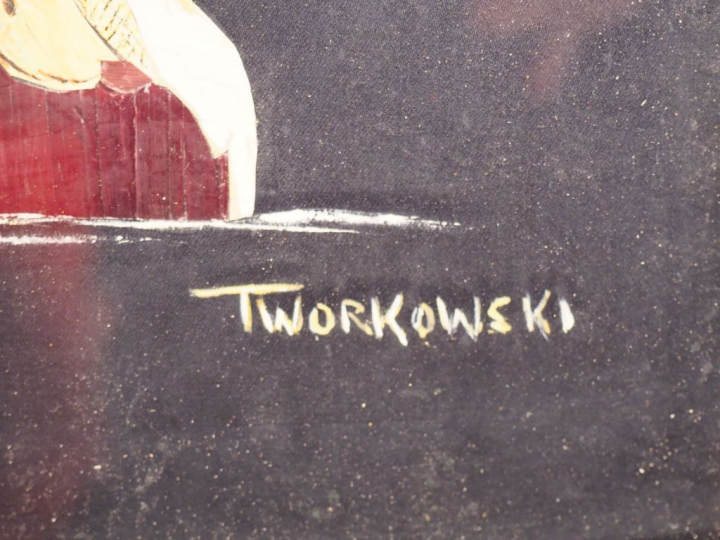 TWORKOWSKI. Lot de 2 tableaux figurant des canards  on y joint un enca