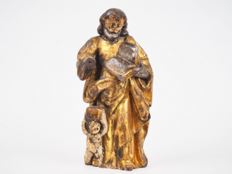 Vente aux enchères Sculpture espagnole fin XVIIIème début XIXème en bois doré et légèreme