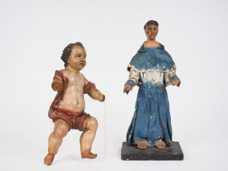 Vente aux enchères Sujet en bois polychrome fin XVIIIème début XIXème 'l'enfant Jésus" H.