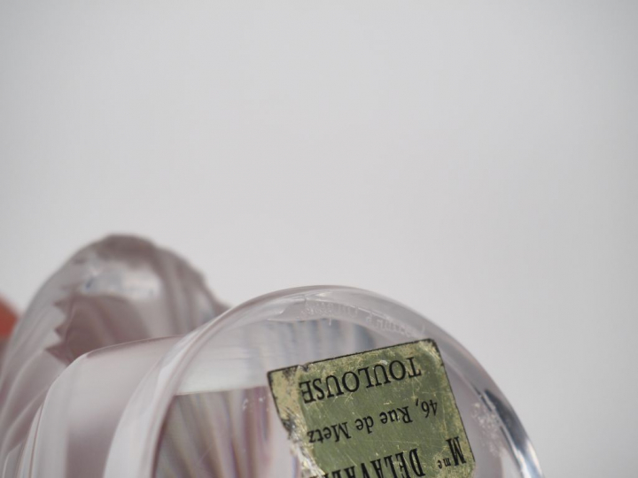 LALIQUE France. Paire de sujets en cristal "coq de bruyère" Signés H. 