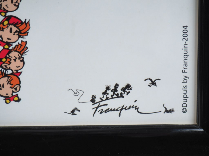 FRANQUIN. 'Les 1000 têtes de Spirou' Sérigraphie numérotée 2/3000. Dim