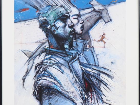 ENKI BILAL. '32 décembre'. Lithographie tirée de l'album 'Andeuxmilleu