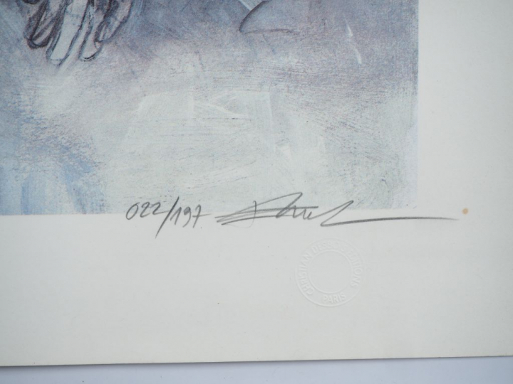 ENKI BILAL. 'Nu couché'. Lithographie, signée et numérotée 22/197. Por